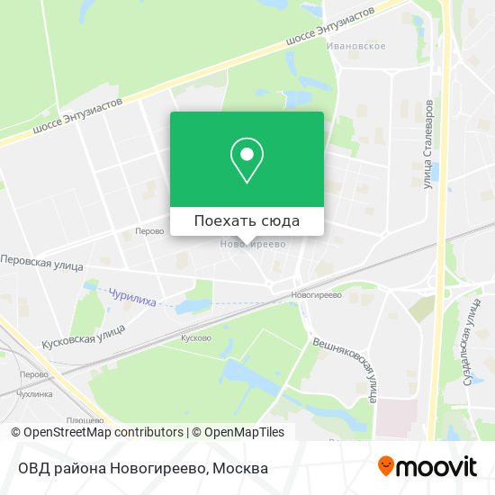 Карта ОВД района Новогиреево