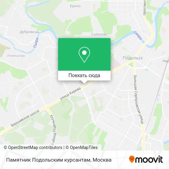 Карта Памятник Подольским курсантам