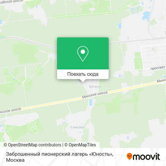 Карта Заброшенный пионерский лагерь «Юность»