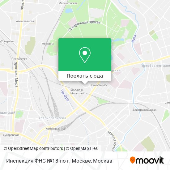 Карта Инспекция ФНС №18 по г. Москве