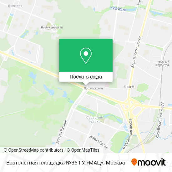 Карта Вертолётная площадка №35 ГУ «МАЦ»
