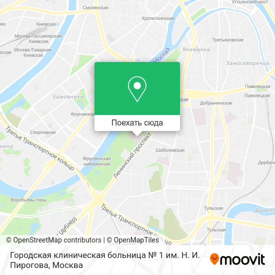Карта Городская клиническая больница № 1 им. Н. И. Пирогова