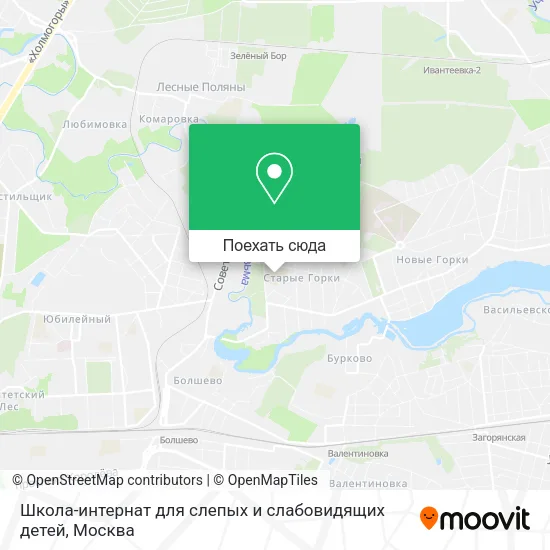 Карта Школа-интернат для слепых и слабовидящих детей