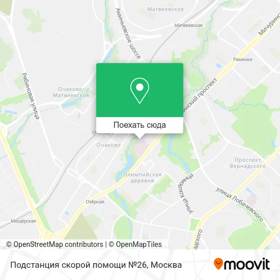 Карта Подстанция скорой помощи №26