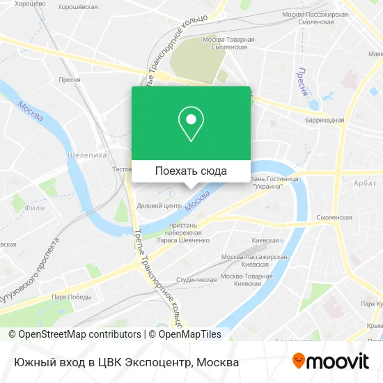 Карта Южный вход в ЦВК Экспоцентр