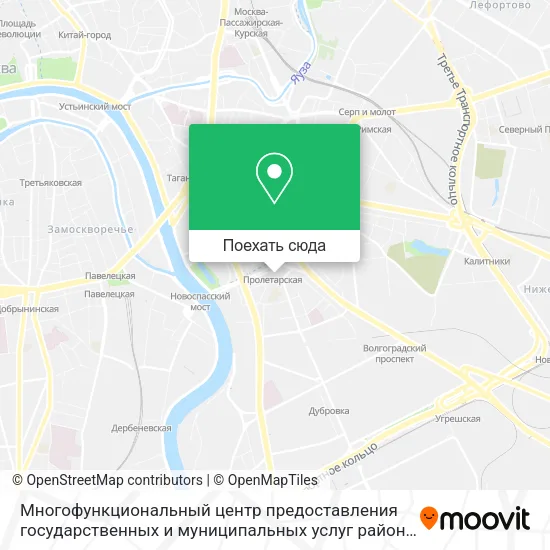Карта Многофункциональный центр предоставления государственных и муниципальных услуг района Южнопортовый