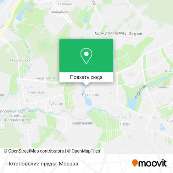 Карта Потаповские пруды