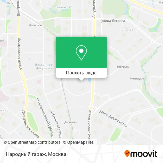 Карта Народный гараж