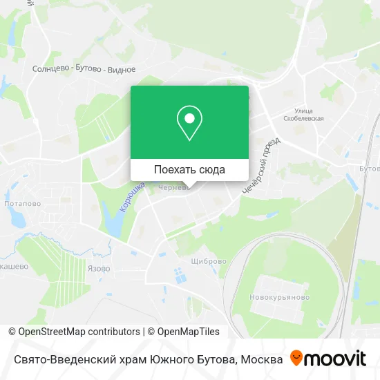 Карта Свято-Введенский храм Южного Бутова
