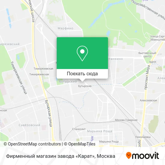 Карта Фирменный магазин завода «Карат»