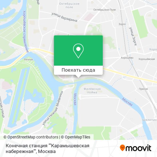 Карта Конечная станция ""Карамышевская набережная""
