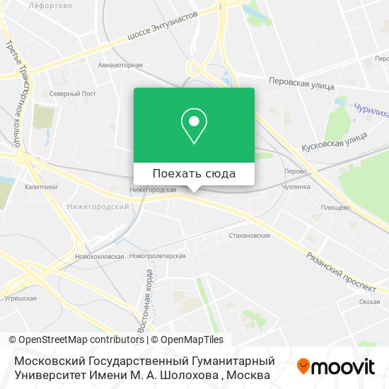 Карта Московский Государственный Гуманитарный Университет Имени М. А. Шолохова