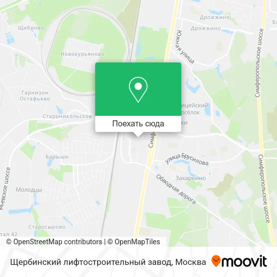 Карта Щербинский лифтостроительный завод
