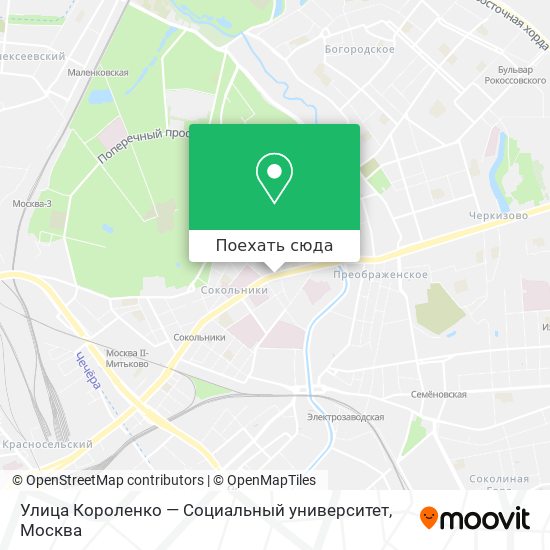 Карта Улица Короленко — Социальный университет