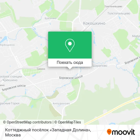 Карта Коттеджный посёлок «Западная Долина»