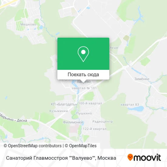 Карта Санаторий Главмосстроя ""Валуево""