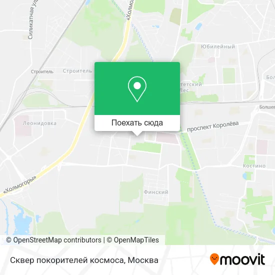 Карта Сквер покорителей космоса