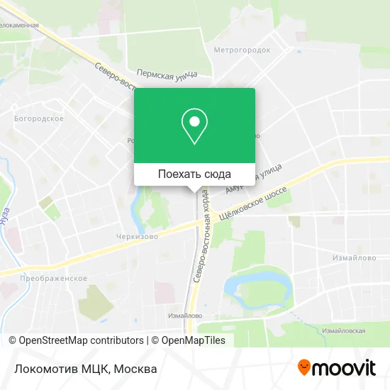 Карта Локомотив МЦК