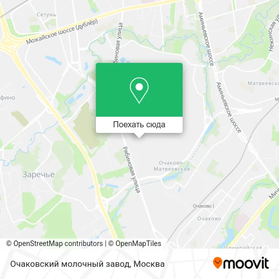 Карта Очаковский молочный завод