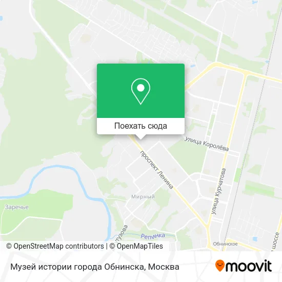 Карта Музей истории города Обнинска