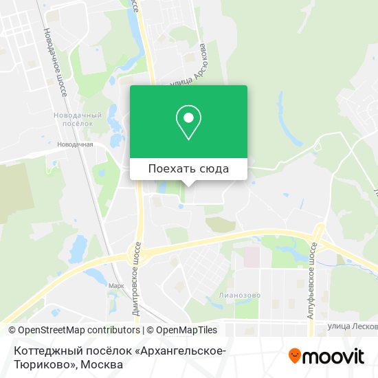 Карта Коттеджный посёлок «Архангельское-Тюриково»