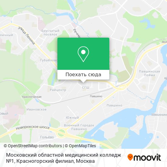 Карта Московский областной медицинский колледж №1, Красногорский филиал