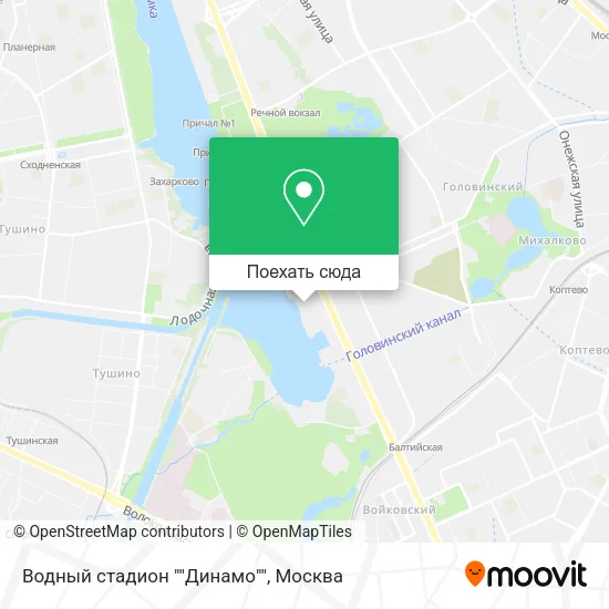 Карта Водный стадион ""Динамо""