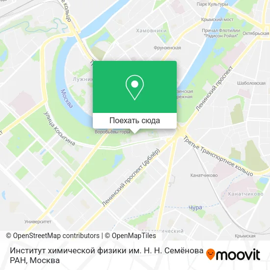 Карта Институт химической физики им. Н. Н. Семёнова РАН