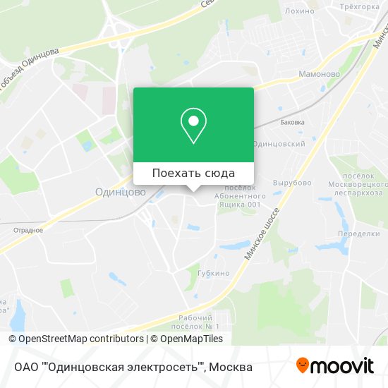Карта ОАО ""Одинцовская электросеть""