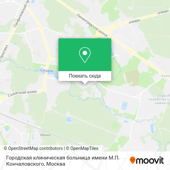 Карта Городская клиническая больница имени М.П. Кончаловского