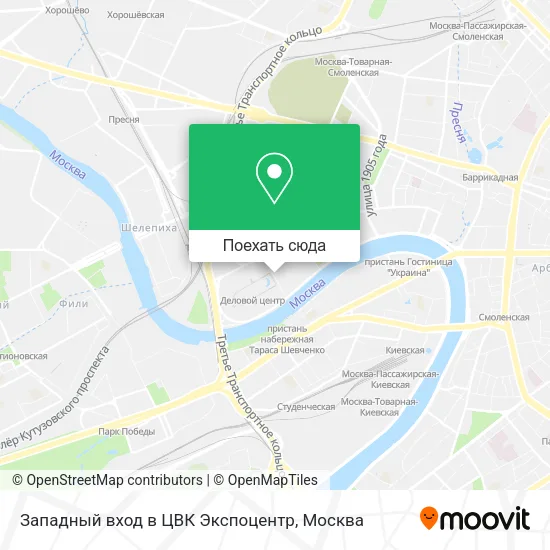 Карта Западный вход в ЦВК Экспоцентр