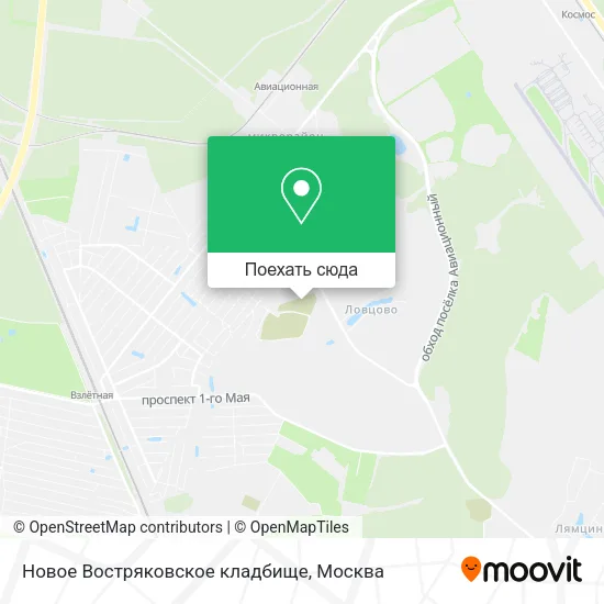 Карта Новое Востряковское кладбище