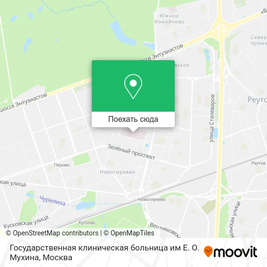 Карта Государственная клиническая больница им Е. О. Мухина