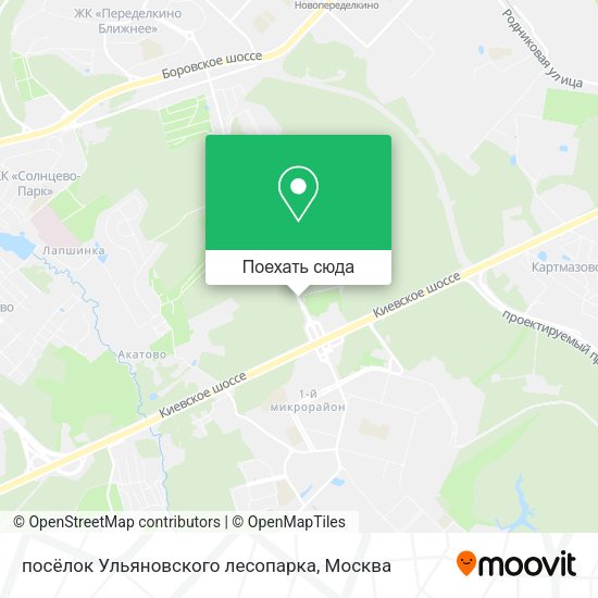 Карта посёлок Ульяновского лесопарка
