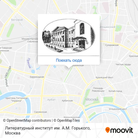 Карта Литературный институт им. А.М. Горького
