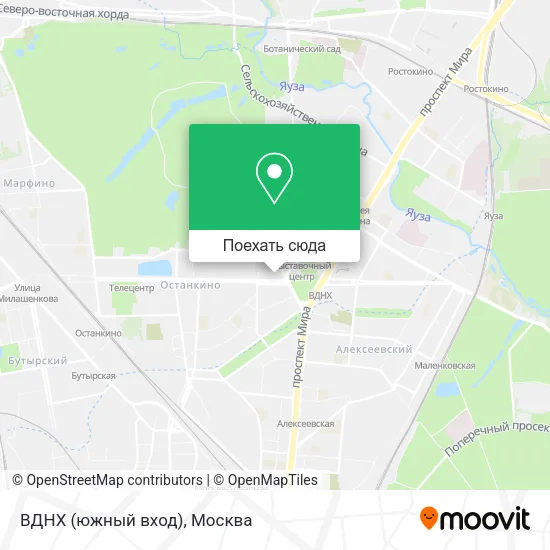 Карта ВДНХ (южный вход)