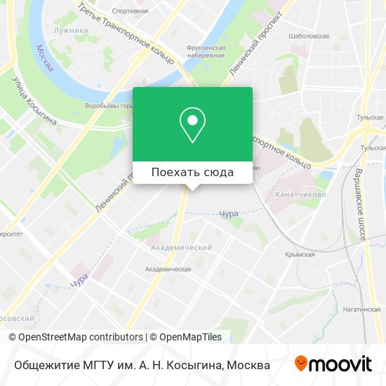 Карта Общежитие МГТУ им. А. Н. Косыгина