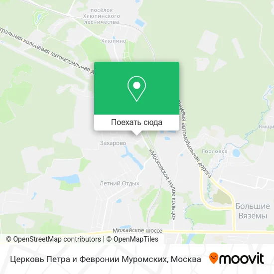 Карта Церковь Петра и Февронии Муромских