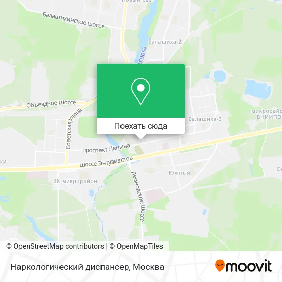 Карта Наркологический диспансер