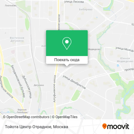 Карта Тойота Центр Отрадное