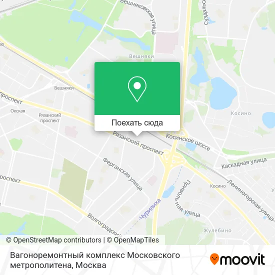 Карта Вагоноремонтный комплекс Московского метрополитена