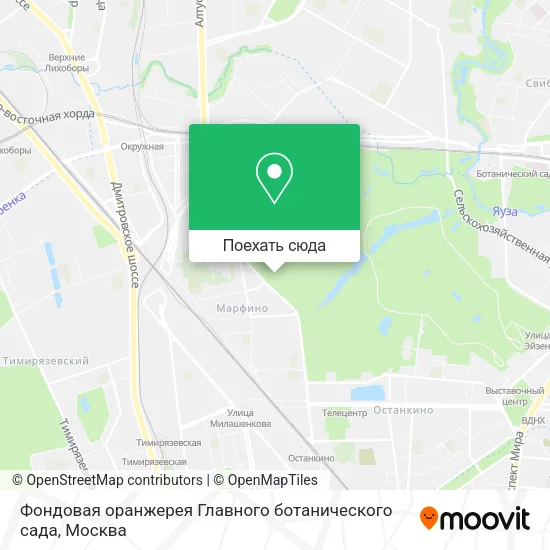 Карта Фондовая оранжерея Главного ботанического сада