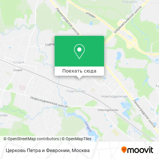 Карта Церковь Петра и Февронии