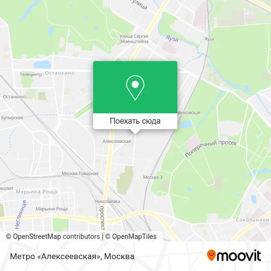 Карта Метро «Алексеевская»