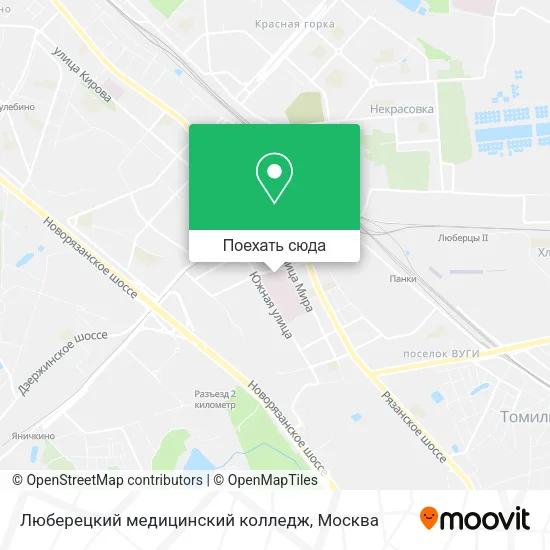 Карта Люберецкий медицинский колледж