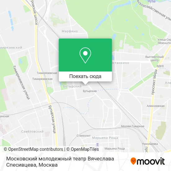 Карта Московский молодежный театр Вячеслава Спесивцева