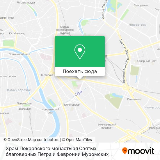 Карта Храм Покровского монастыря Святых благоверных Петра и Февронии Муромских