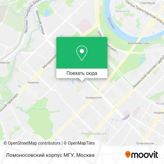 Карта Ломоносовский корпус МГУ