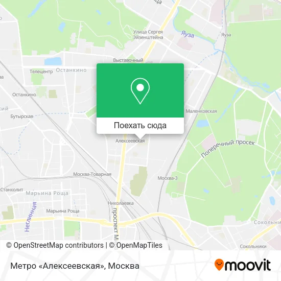 Карта Метро «Алексеевская»