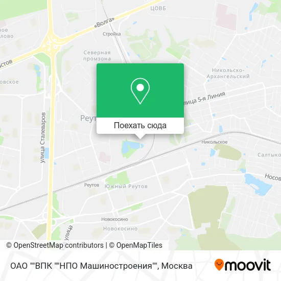 Карта ОАО ""ВПК ""НПО Машиностроения""